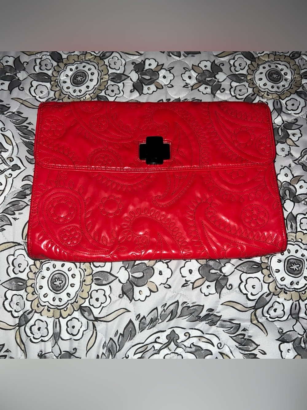 Kate Spade patent leather red envelope clutch bag